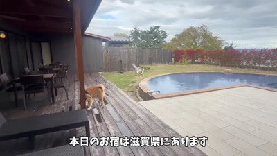 プール付きのヴィラに家族旅行