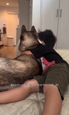 男の子を慰めるウルくん3