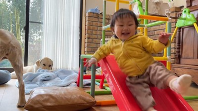 ご機嫌で遊び続ける女の子