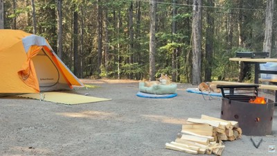 テントも張って快適な空間に