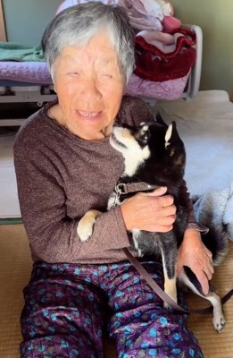 おばあちゃんを舐めるあさちゃん