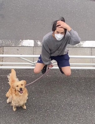 視線でママを応援!