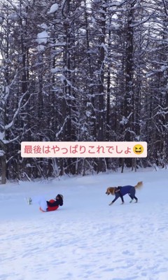 ゲレンデを爆走するリコくん⑩