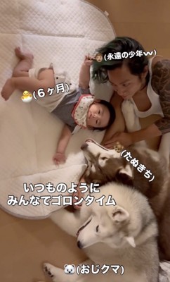 パパの髪鷲掴み