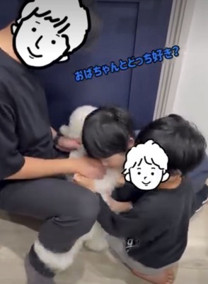 パパと犬と子ども