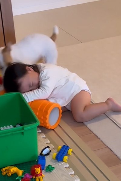 突っ伏す赤ちゃん