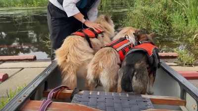 みんなでボートに乗れた