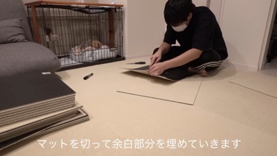 カッター使用中はケージ待機