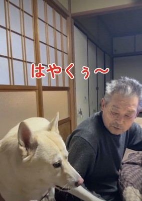 強めに手をタッチ