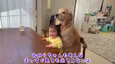 テーブルから離れられない