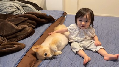 お腹を優しくトントン♡