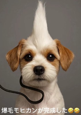 爆毛のモヒカン姿に…！！