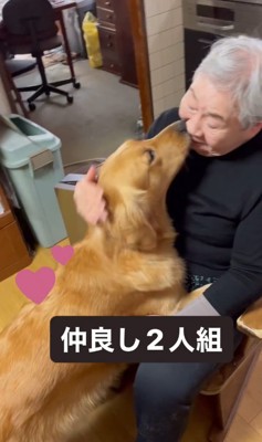 大型犬とおばあちゃん