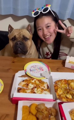 犬好きファミリーにホッコリ♡