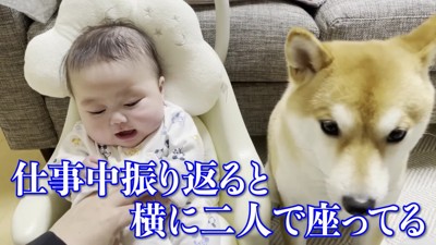 パパを見つめる2人