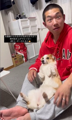 撫でられたいたるとちゃんVSパパさん8