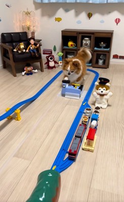 レバーを引くラピくん