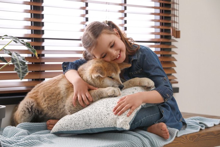 人に寄り添う犬