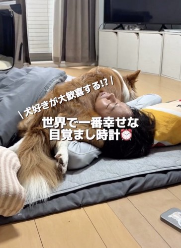 パパの首の上でZZZ…