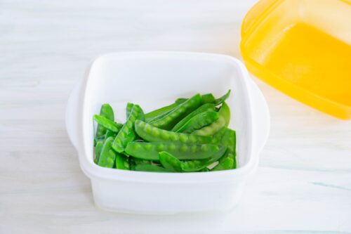 レンジ加熱したえんどう豆