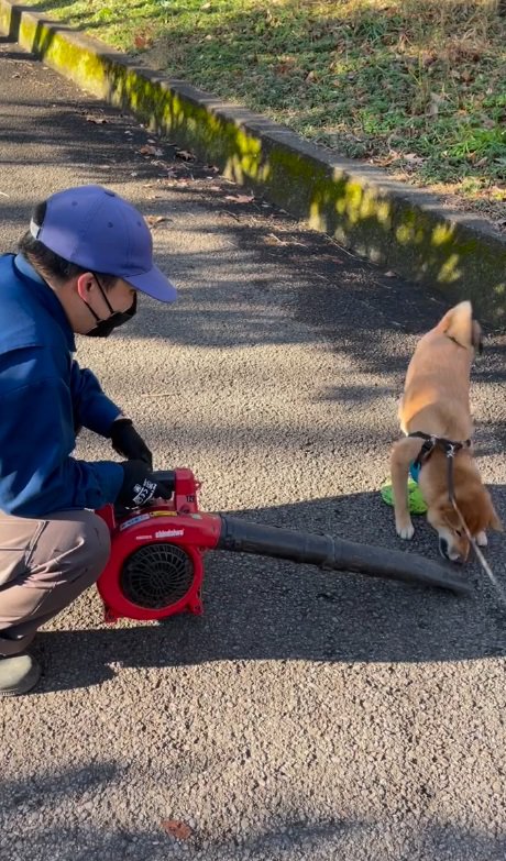 掃除の作業員さんと挨拶