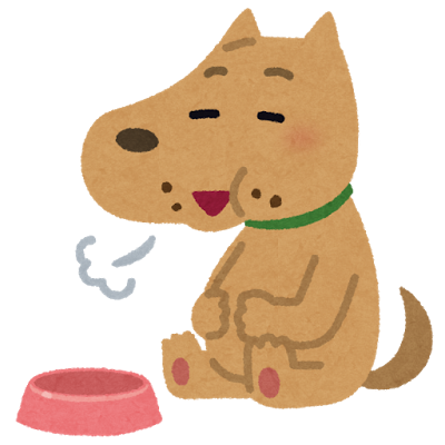 満腹の犬のイラスト