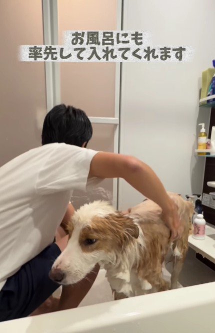 お風呂もパパの役割！！