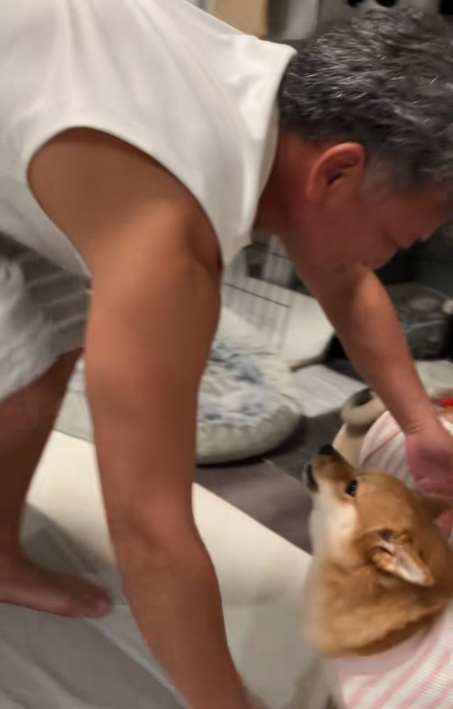 追いかける男性