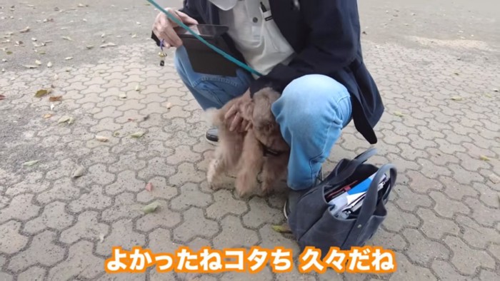おじいちゃんに甘える虎太郎くん