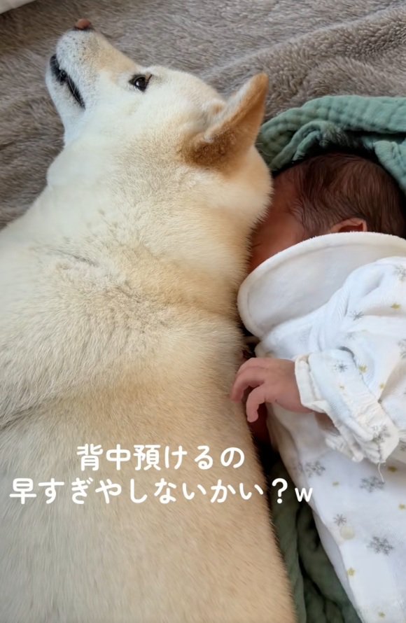 背中を預けるカナちゃん