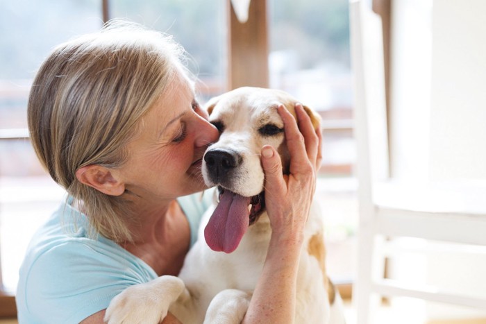 キスされる犬