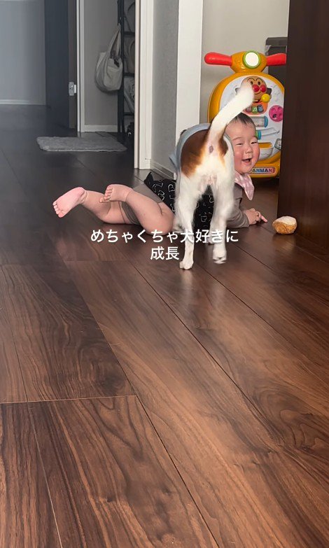 匂いのチェック中も笑顔♪