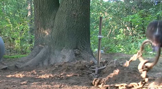 重量のある金属の輪と鎖