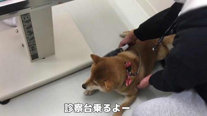 看護師さんに抱っこされて…