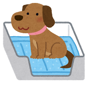 トイレに座る犬のイラスト