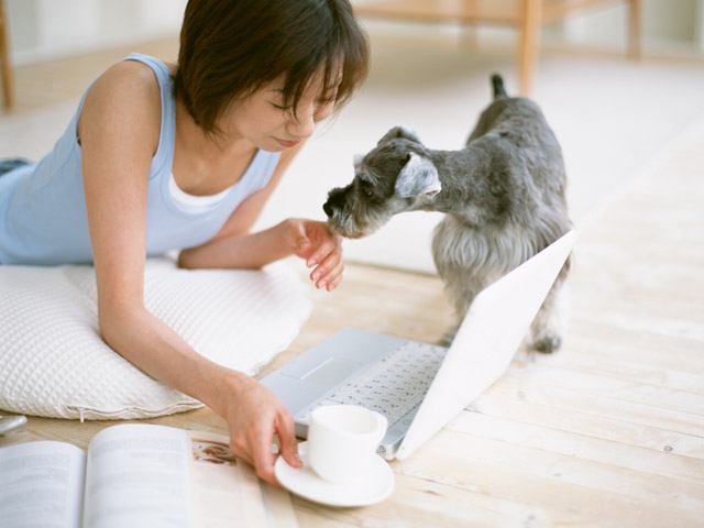 犬と女性