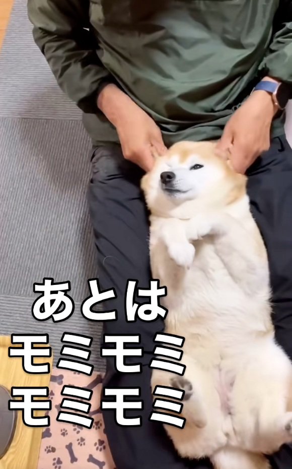 耳を揉むお父さん