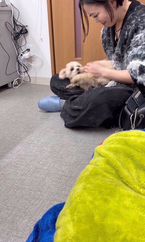 お膝の上で大はしゃぎ！