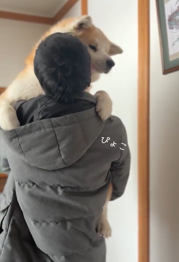 肩に手を回すおはるちゃん