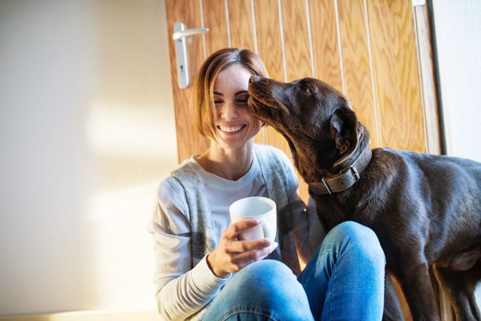 犬と女性