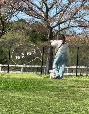 付いてまわるも…