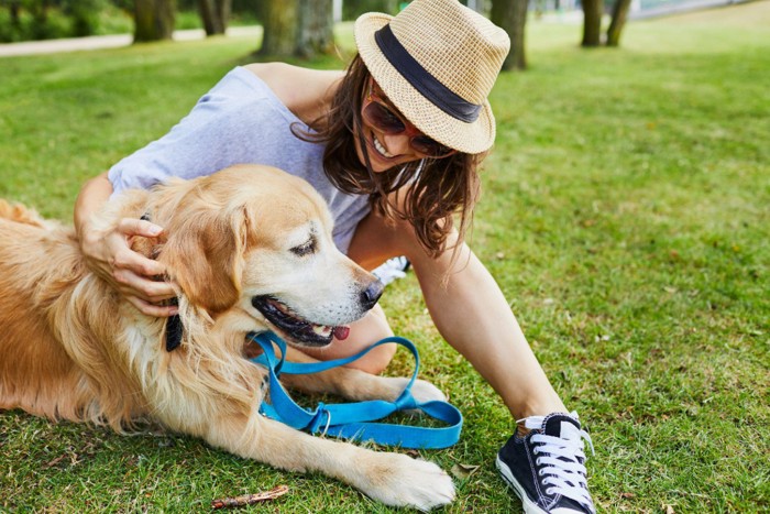 犬と女性