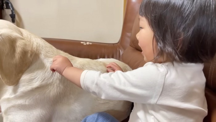 シール遊びに付き合う