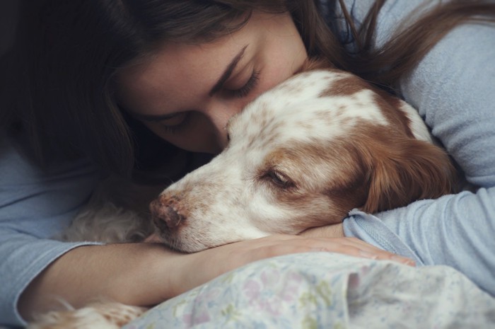 犬と女性