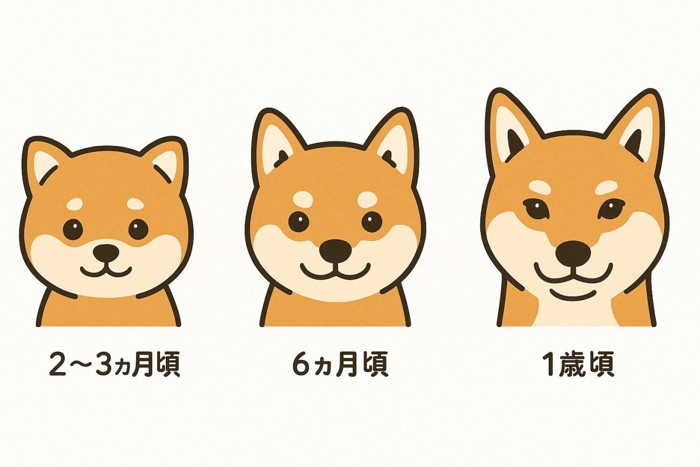 柴犬の顔の変化