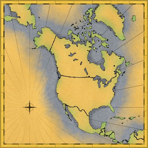 アメリカ大陸の地図