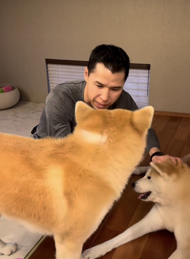 僕も撫でて