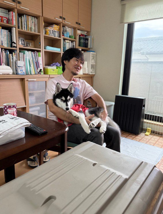 パパの抱っこも大好き