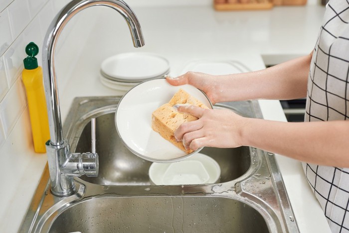 食器を洗っている様子