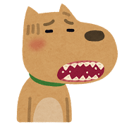 歯がボロボロの犬のイラスト